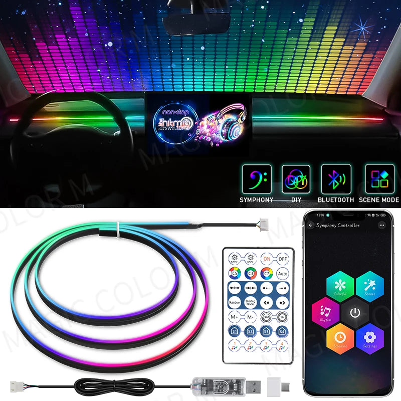 RGB - Ambient Light - for Tesla Model 3 - App Control - Car Interior Lighting | AUTOKITSHOP