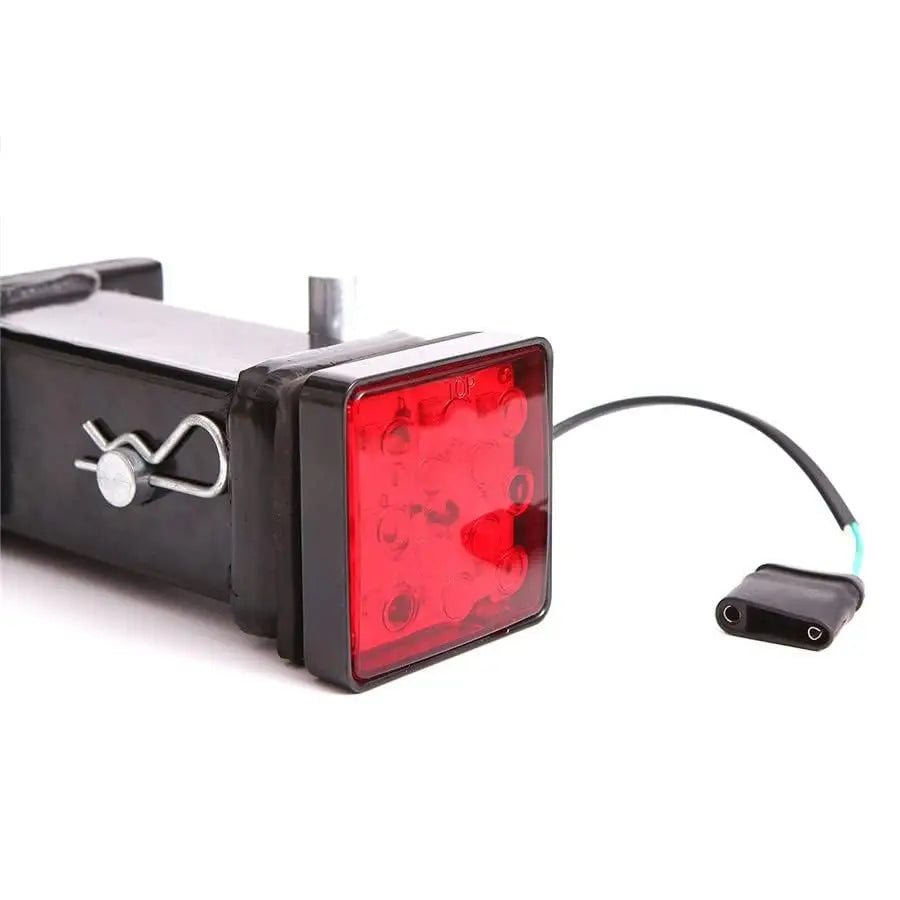 2" Red 12-LED Super Bright Brake Light Trailer Hitch Cover for Towing & Hauling