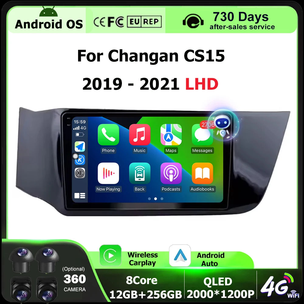 9'' Android 16 Auto Carplay For Changan CS15 2019 2020 2021 LHD Car Multimedia Video Playe
