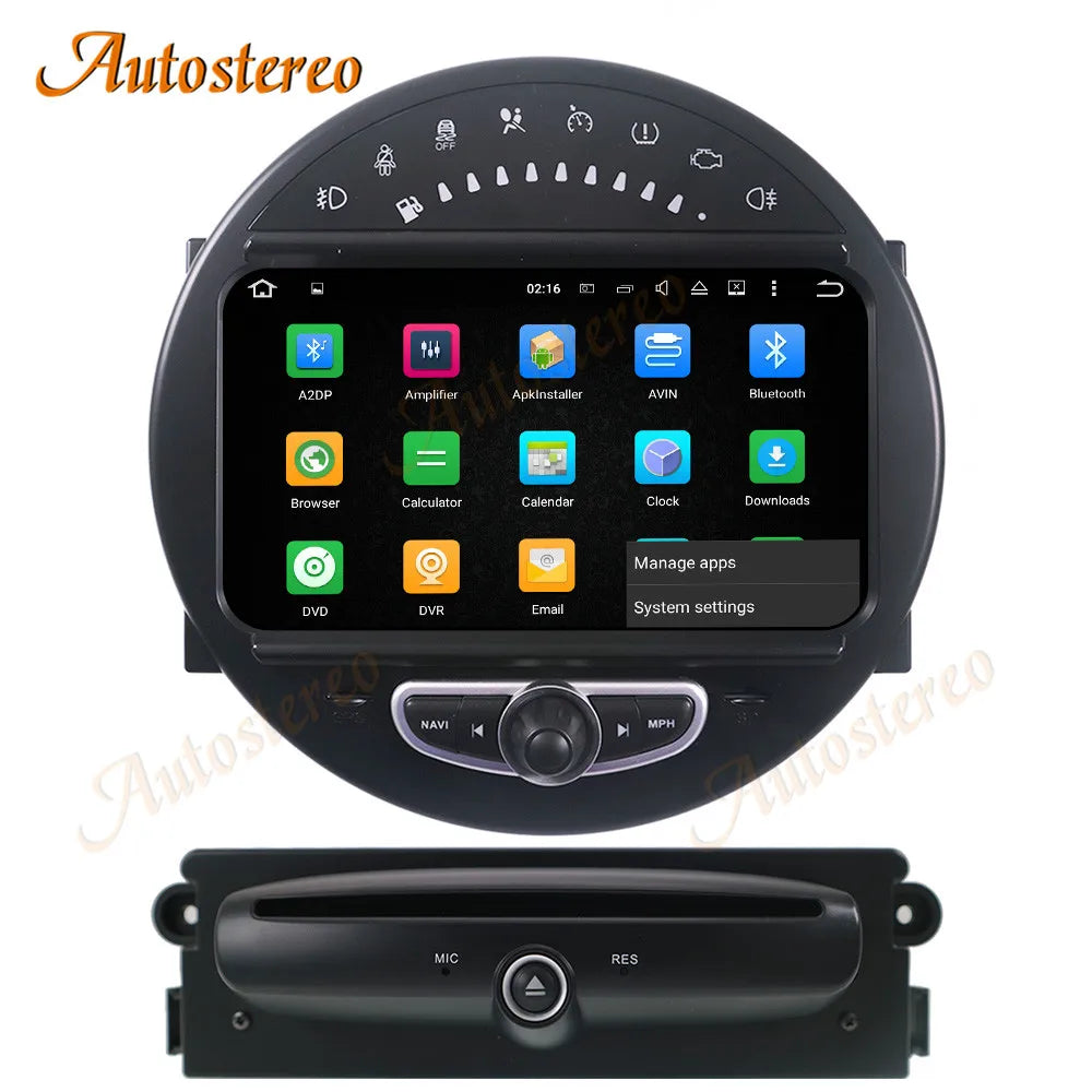 For Mini Cooper 2006-2013 Android 13 Car GPS Navigation DVD Player Head Unit Multimedia Pl