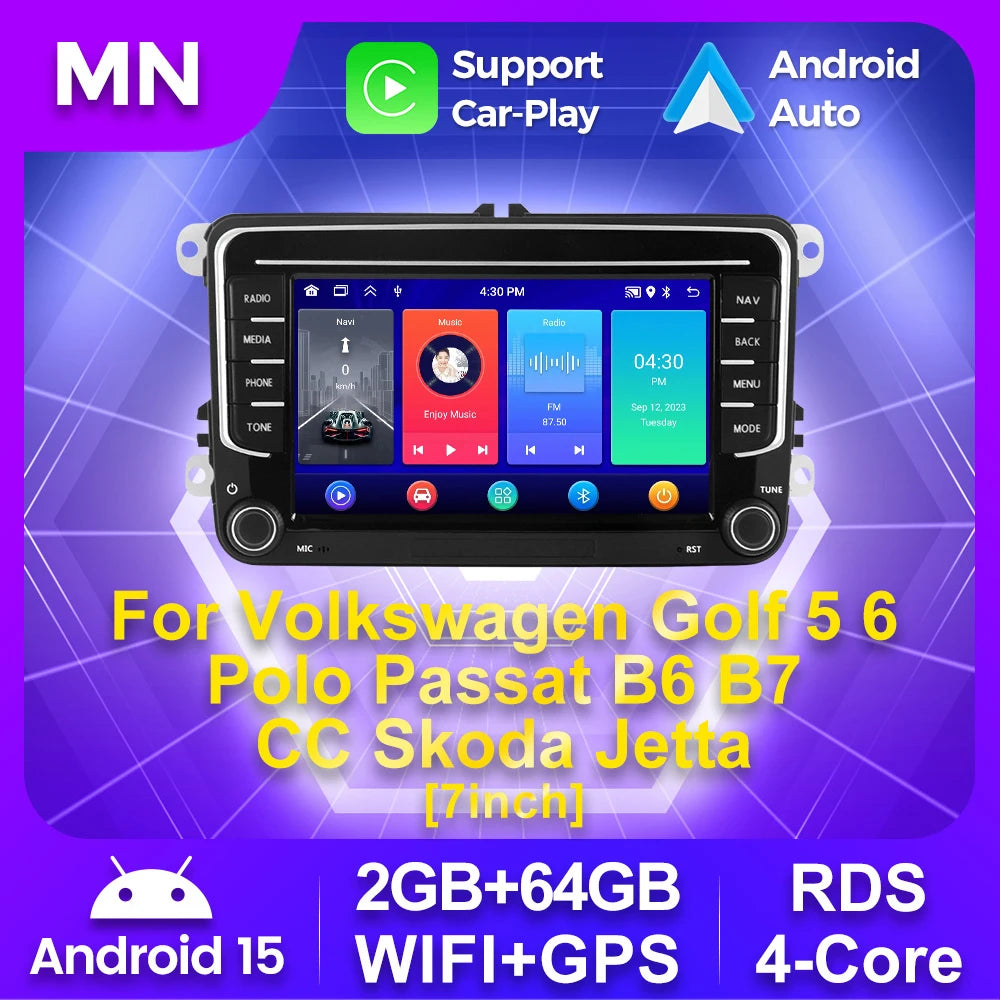 Android 2 Din CarPlay Car Radio for VW Volkswagen Skoda Octavia Golf 5 6 Touran Passat B6  | AUTOKITSHOP