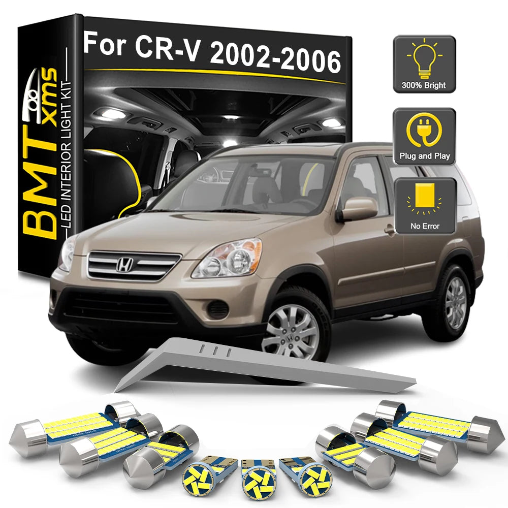 9-Piece LED Interior Light Kit for Honda CRV CR-V II MK2 - Canbus Error-Free Bulbs | AUTOKITSHOP