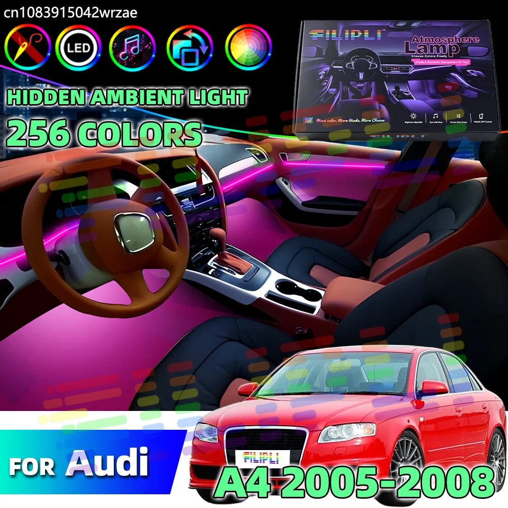 64 RGB - Ambient Light - for Audi A4 2005-2008 - Car Interior Lighting | AUTOKITSHOP