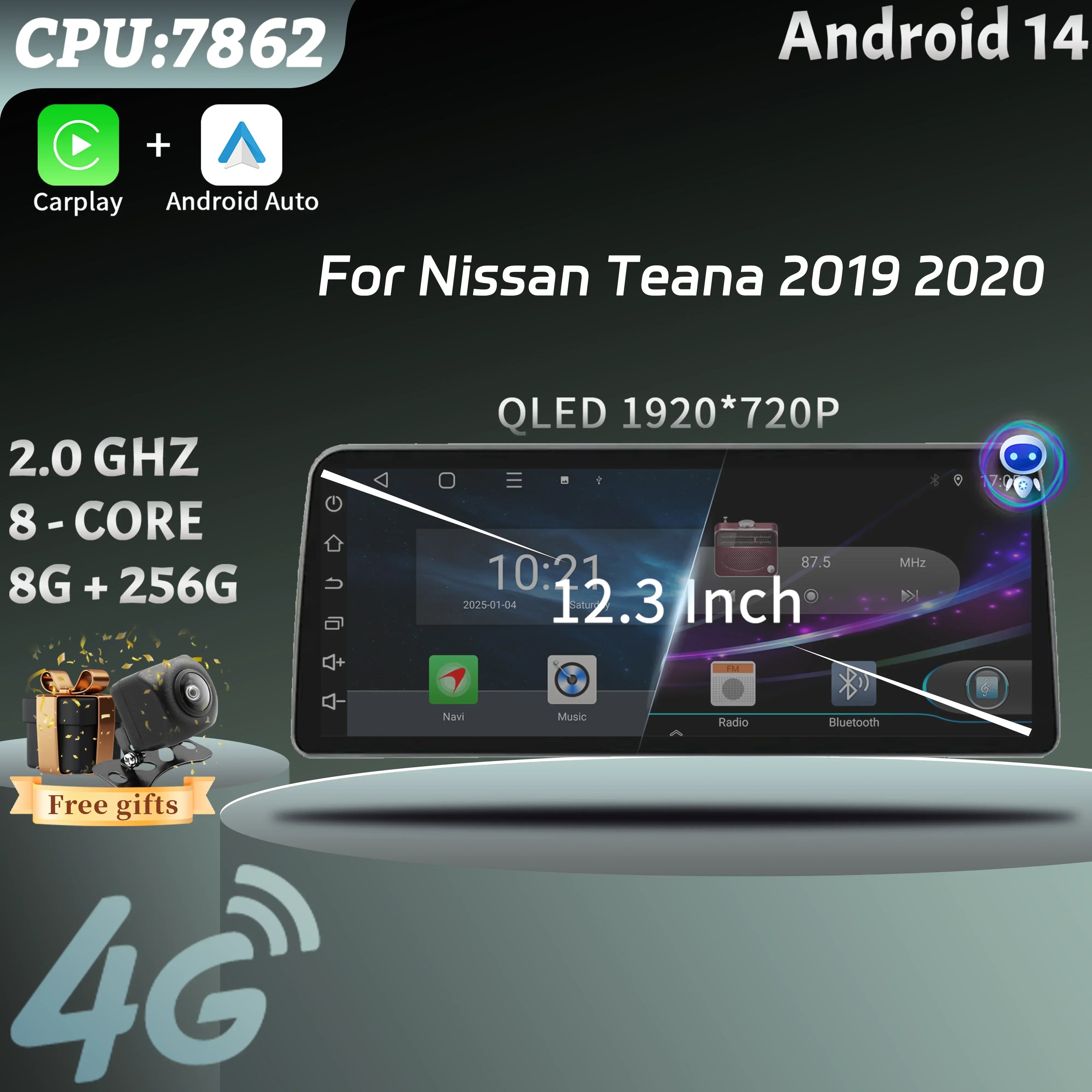 12.3inch Touch Screen Android 15 For Nissan Teana 2019 2020 Car Radio Multimedia Navigatio