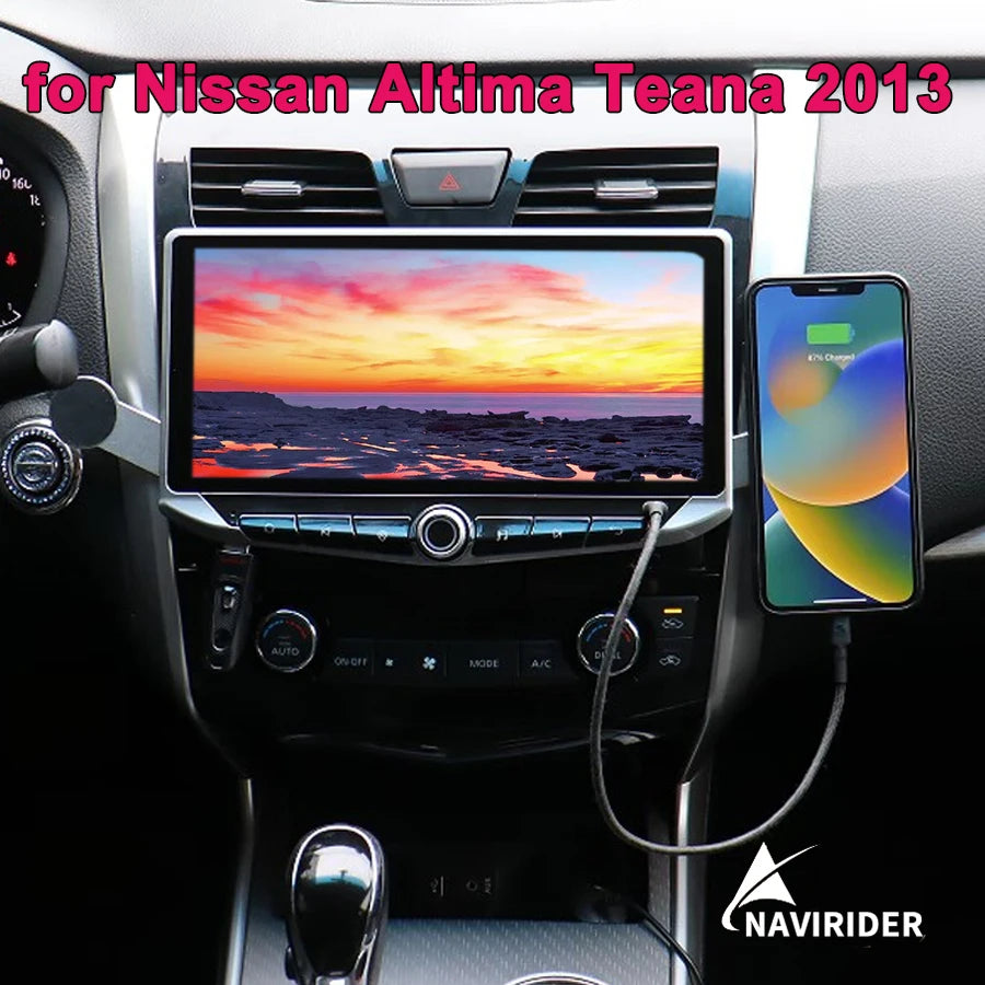 10.88" Android Qled Screen Carplay for Nissan Altima Teana 2013 GPS Type-C Charging Mobile