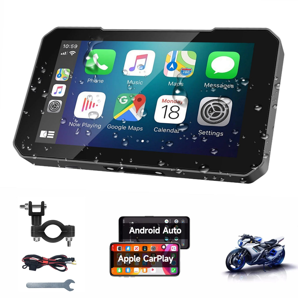 5 Inch Portable Mototorcycle Wireless Carplay/Android Auto GPS Navigator Touch Screen | AUTOKITSHOP