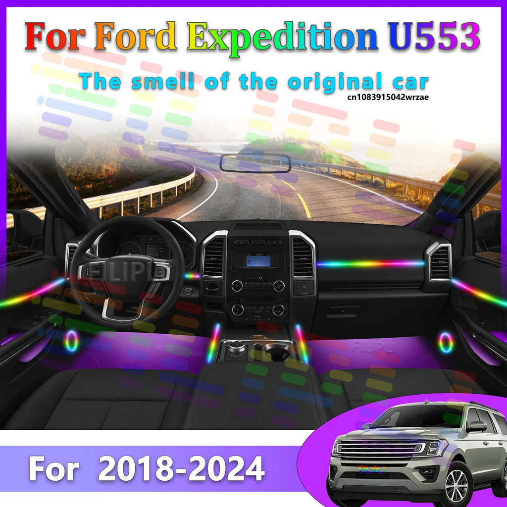 64 RGB - Neon Strip - for Ford U553 - App Control - Car Interior Lighting | AUTOKITSHOP