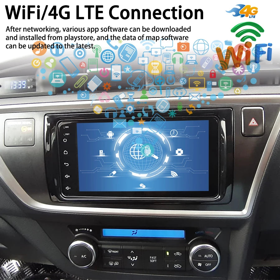Carplay Android BT Screen Car GPS Navigation For Toyota Auris 2013 2014 2015 Auto Radio Au