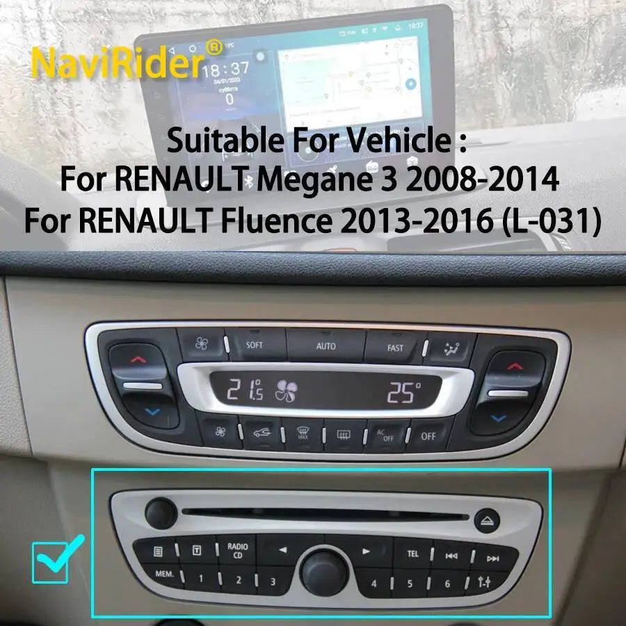 Control Panel To Control Android Screen For RENAULT Fluence 2013-2016 For RENAULT Megane 3 | AUTOKITSHOP