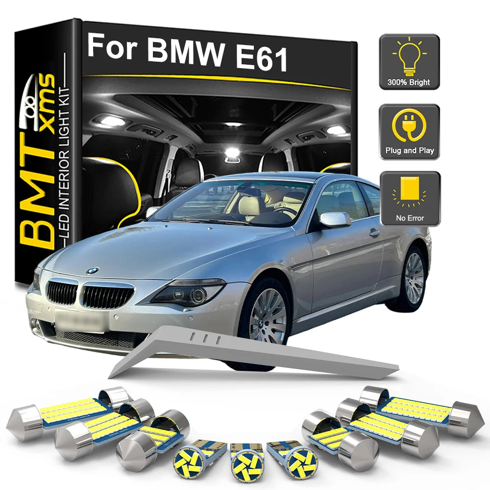 21-Piece LED Interior Light Kit for BMW 5 Series E61 Touring 525 528 530 2004-2010 - Canbus Dome Map Door Trunk Bulbs...