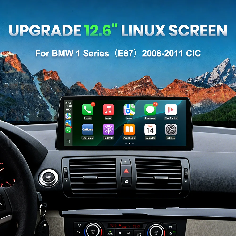 12.6 inch Ultra Wide Linux Screen Upgrade for BMW E87 1 Series 2006-2007 CCC 2008-2011 CIC | AUTOKITSHOP