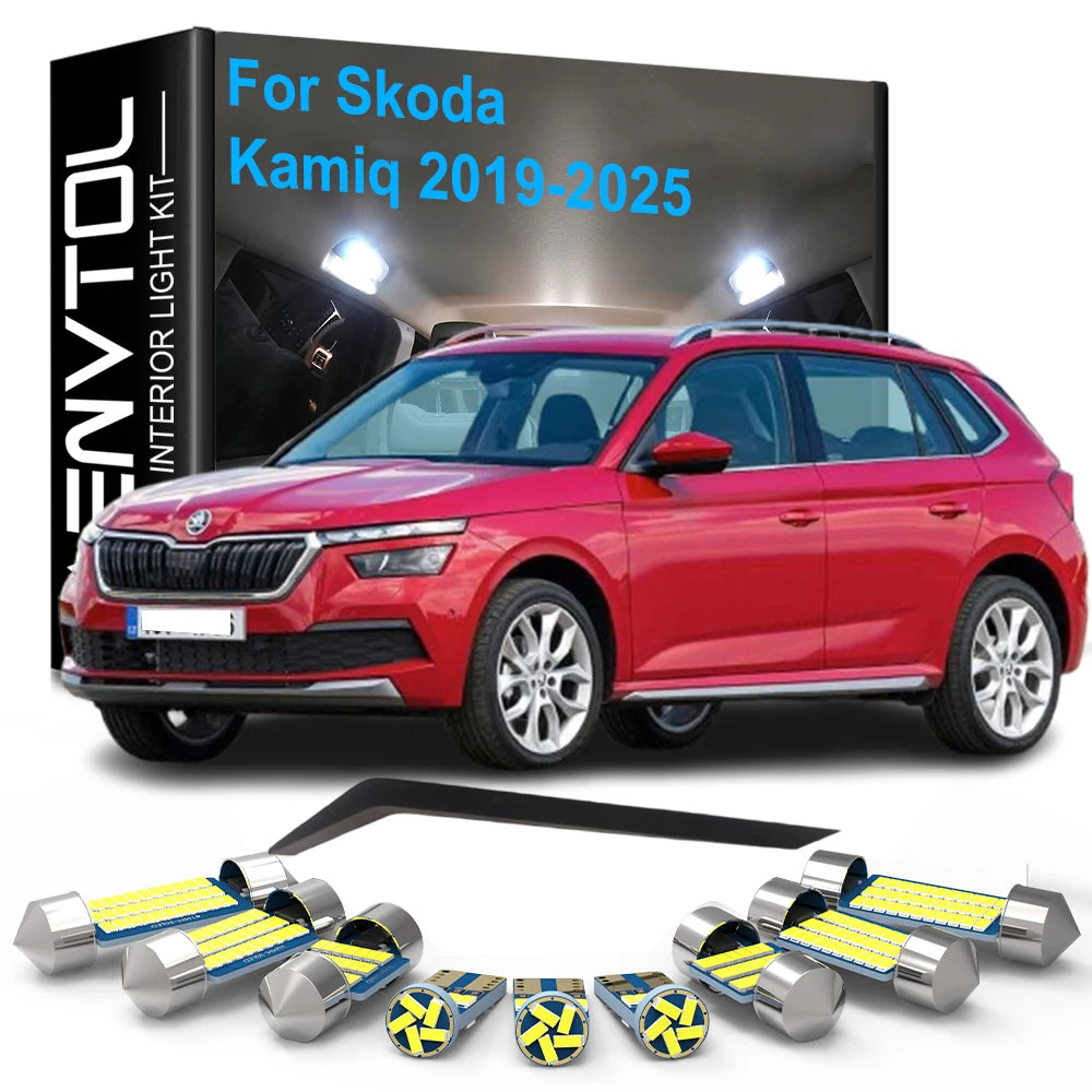 9-Piece LED Interior Light Kit for Skoda Kamiq - Canbus Error-Free Bulbs | AUTOKITSHOP