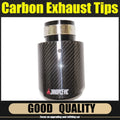 1Piece Car Accessories Exhaust Tip Glossy Carbon Fiber Black Tailpipe Muffler Tip Exhaust System - Automotive LED Light