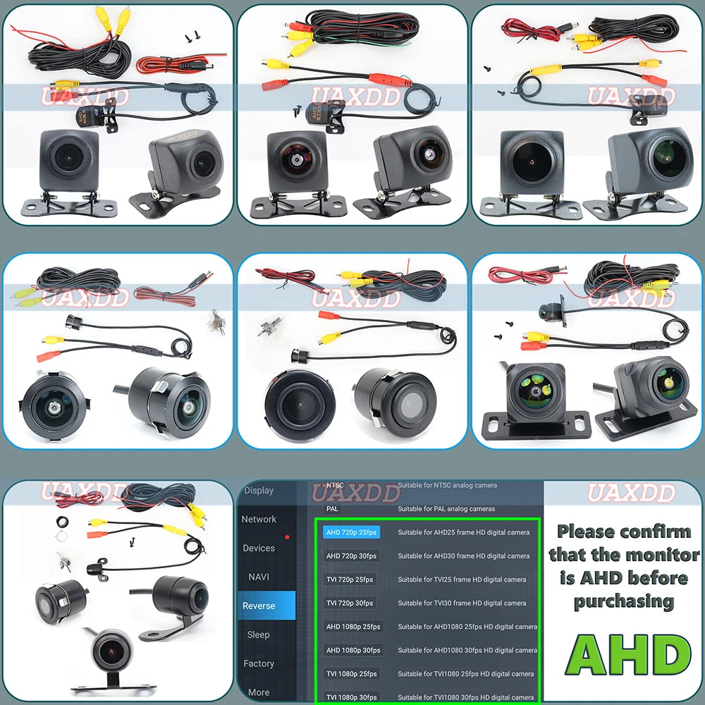 1080P Car Rear View Camera 170° Wide Angle Adjustable Anti-Interference Night Vision Water