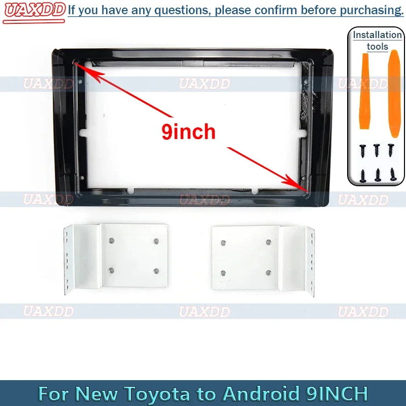 FOR New Toyota to Android 9inch 2 Din Car Stereo Radio Android Frame Panel Fascia Cable Vi