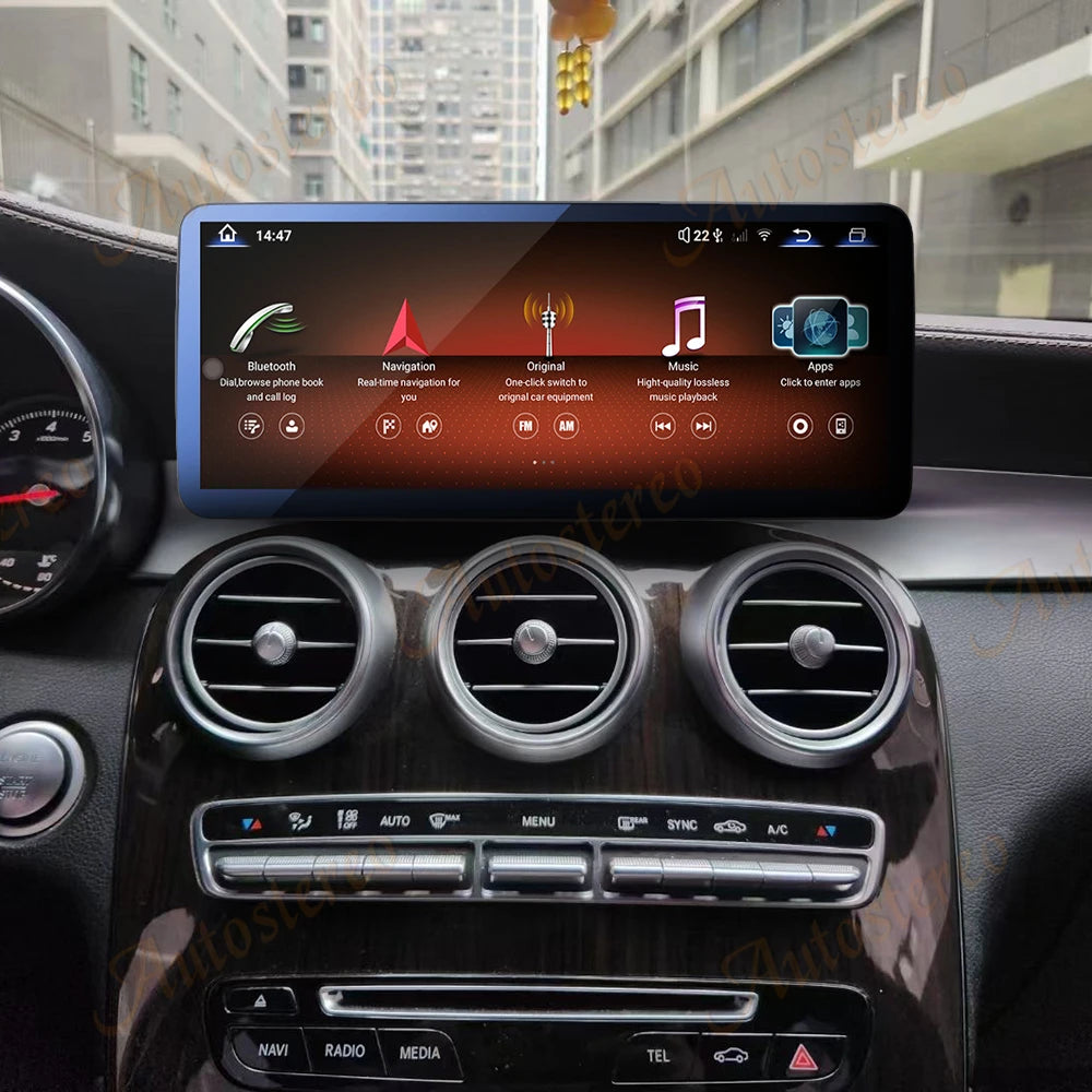 2400*900 Resolution Carplay Android 13 For Mercedes Benz C Class W205 GLC X253 2015-2019 C