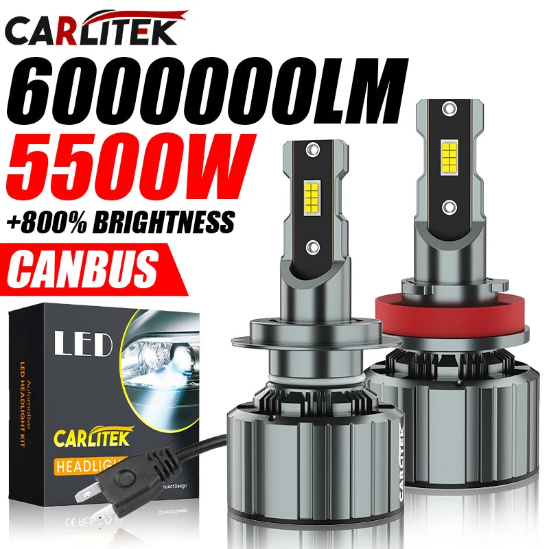 5500W H4 H7 LED Headlight Canbus H1 H8 H9 H11 9005 HB3 9006 HB4 9012 HIR2 5570 CSP Chip 60