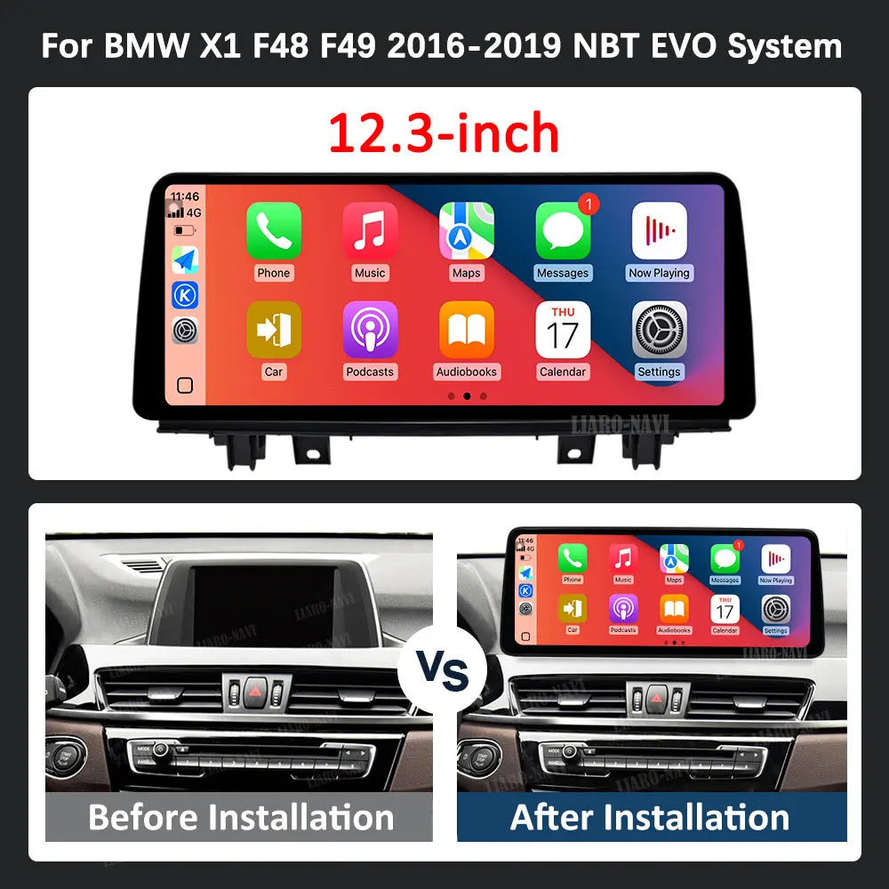 12.3 inch Android 14 for BMW X1 F48 F49 2016 - 2019 NBT EVO System Navigation GPS Car Radi