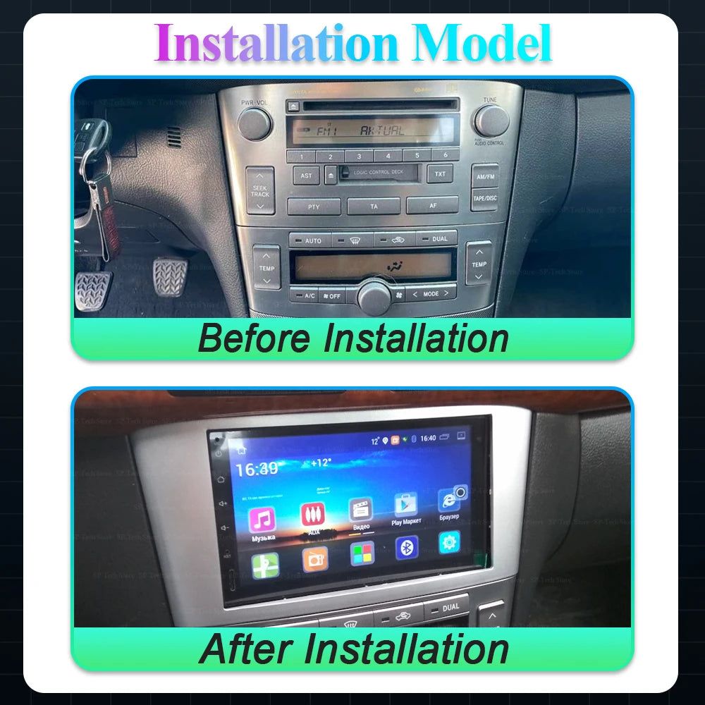 Car Radio Android 16 For Toyota Avensis T25 2002-2008 Carplay Navigation Gps Stereo Androi | AUTOKITSHOP