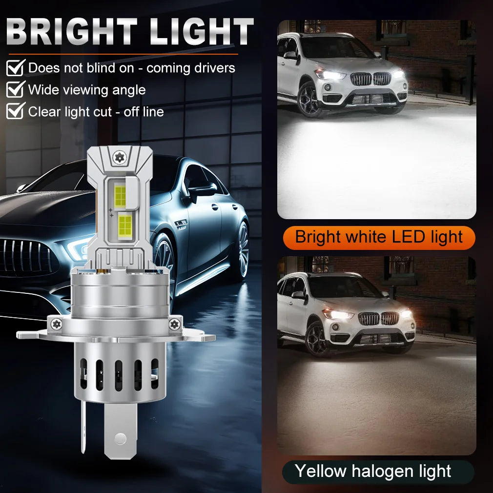 TOAUTO H4 LED Headlight Canbus 80W 40000LM 9005 9006 H11 H7 LED Lights Bulbs Car Turbo Lam