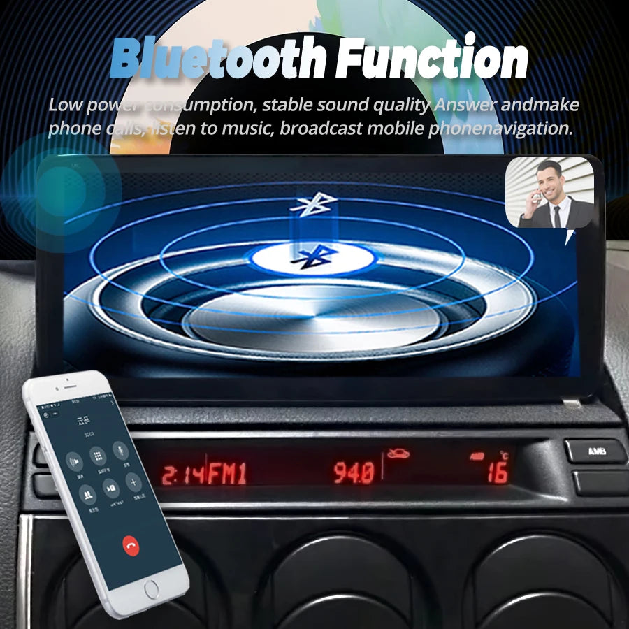 Multimedia Player Android 14 Player 12.3'' IPS QLED Screen Car radio Music Stereo For Mazd | AUTOKITSHOP