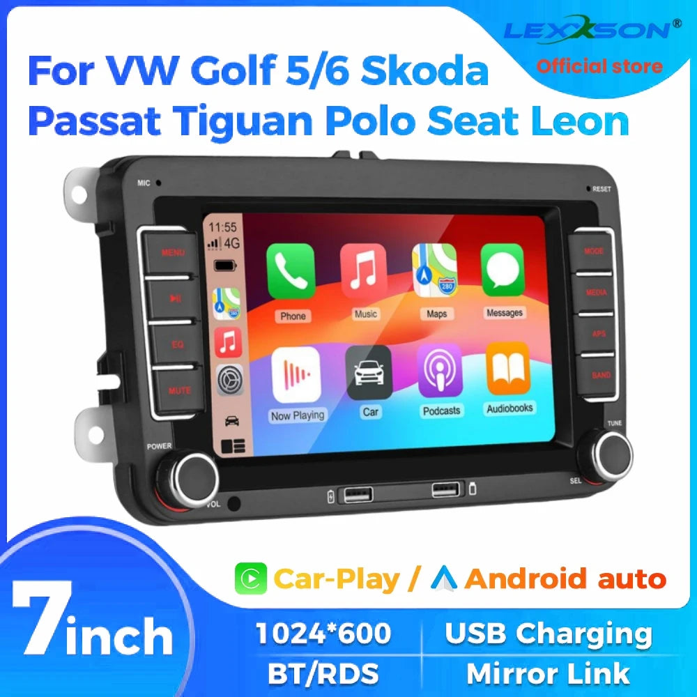 7" 2 Din HD Car Media Video RDS Airplay Car Radio CarPlay Android Auto Stereo Audio For Vo | AUTOKITSHOP