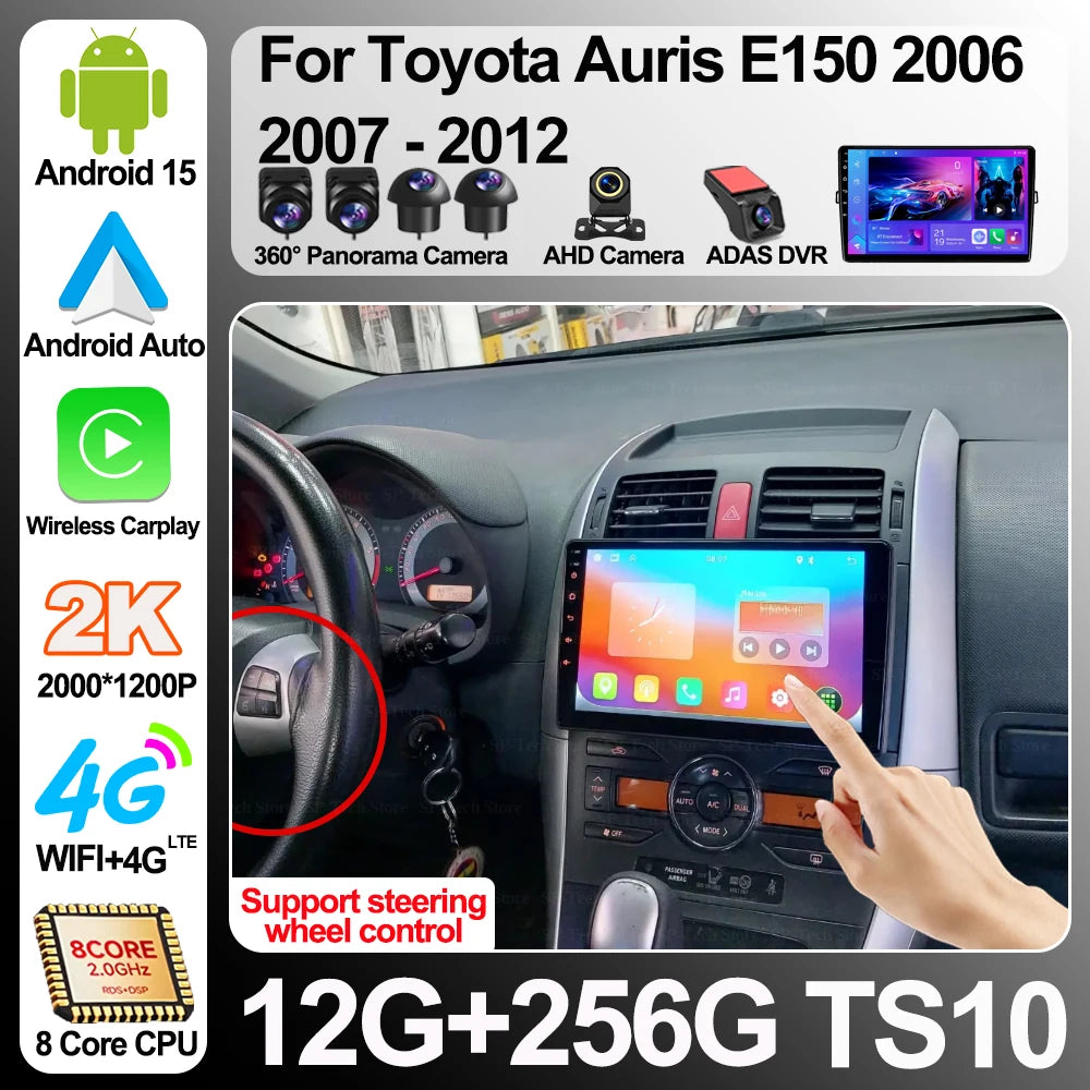 Car Radio For Toyota Auris E150 2006 2007 2008 2009 2010 2011 2012 Android 16 Multimedia V | AUTOKITSHOP