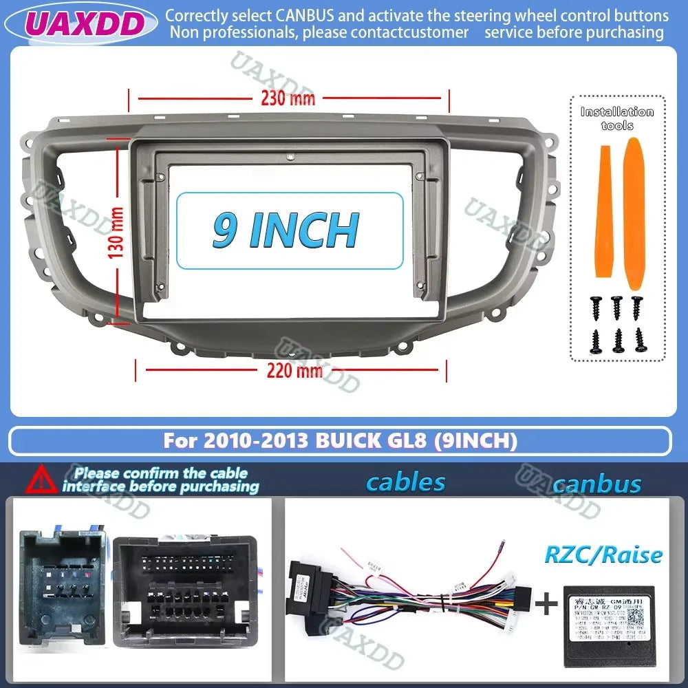 9inch Dashboard Mount Panel Kit Car Radio Bezel CD Frame for Buick GL8 2010-2013 Car Multi