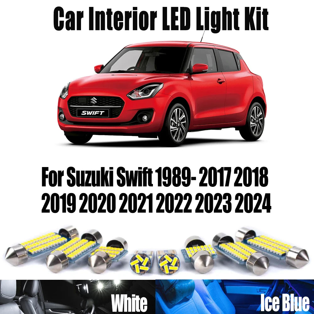 LED Interior Light Kit for Suzuki Swift 1989- 2017 - Canbus Dome Map Door Trunk Bulbs | AUTOKITSHOP
