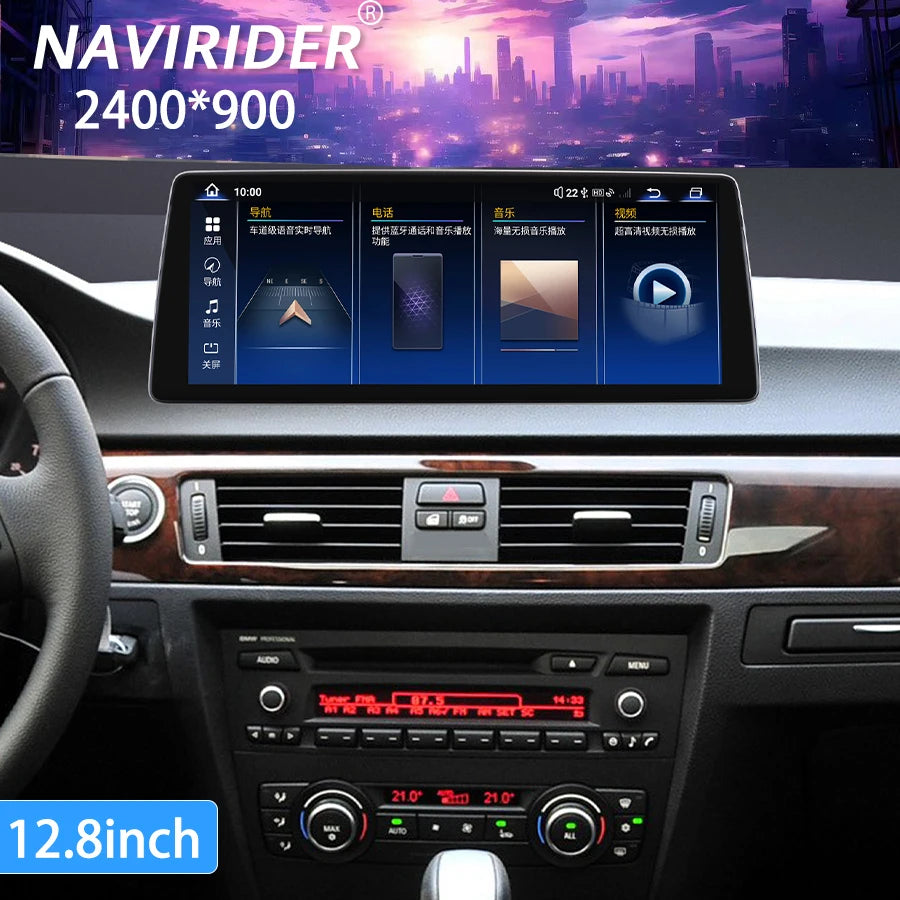 Navirder Android 14 GPS For bmw 3 Series E90 E91 E92 E93 2004-2011 Car Radio HU Qled Scree