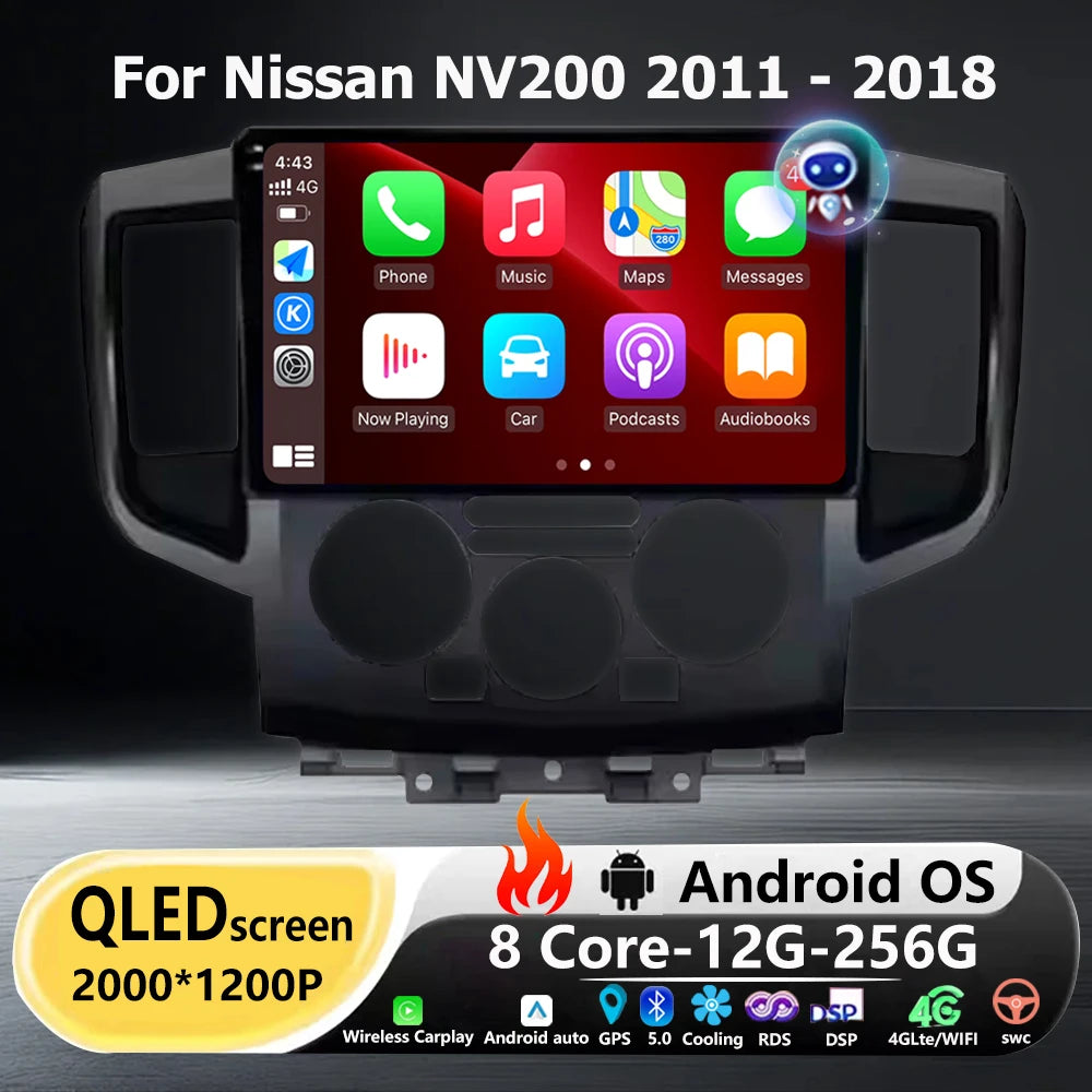 Wireless Carplay For Nissan NV200 2011 2015 2016 2017-2018 Android 16 Car Radio Multimedia