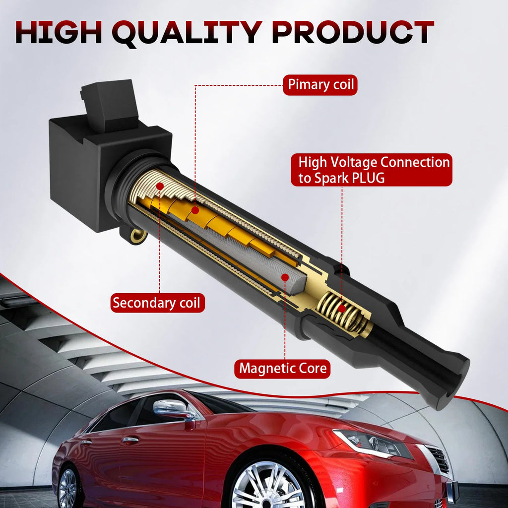 Ignition Coils+5Pcs Iridium Spark Plugs UF517 86778370 NGK6619 6619 For Volvo C70 S40 S60