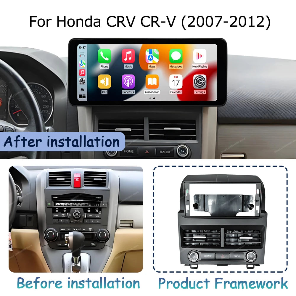 Wireless Carplay Android OS for Honda CRV CR-V 2007 - 2012 Car Display Screen Multimedia R
