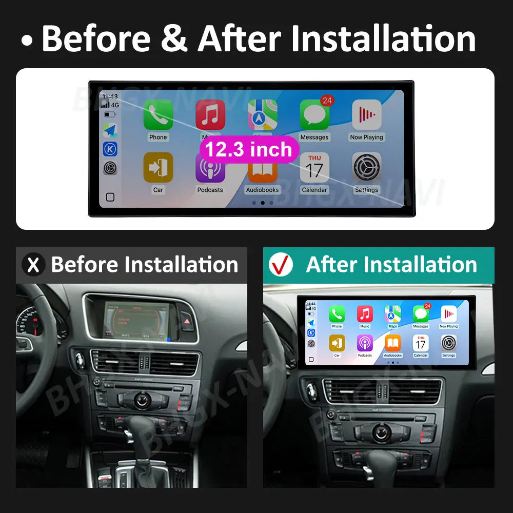 Left Hand Drive Android 15 for Audi Q5 2009 2010 2011 2012 2013 2014 - 2017 Carplay Car Mu | AUTOKITSHOP
