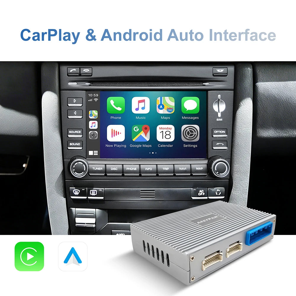 Wireless CarPlay Android Auto Retrofit Kit Decoder Box for Porsche Cayanne Cayman Boxster