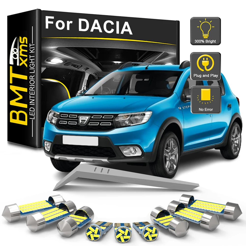 LED Interior Light Kit for DACIA Duster Dokker Logan U90 K90 F90 L90 152 Lodgy Sandero Spring Accessories - Canbus Er...