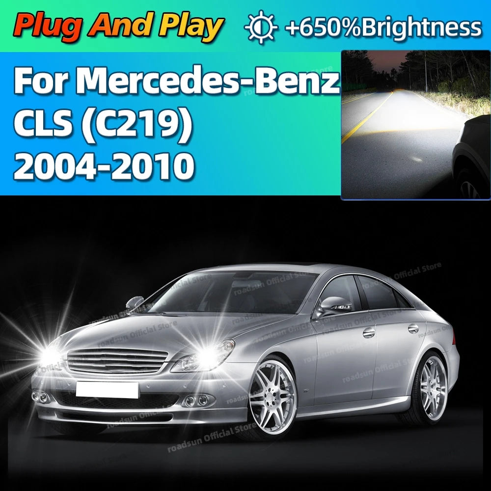 LED Headlights HID D2S Turbo Car Light Bulbs 30000LM CSP Chip For Mercedes Benz CLS C219 2
