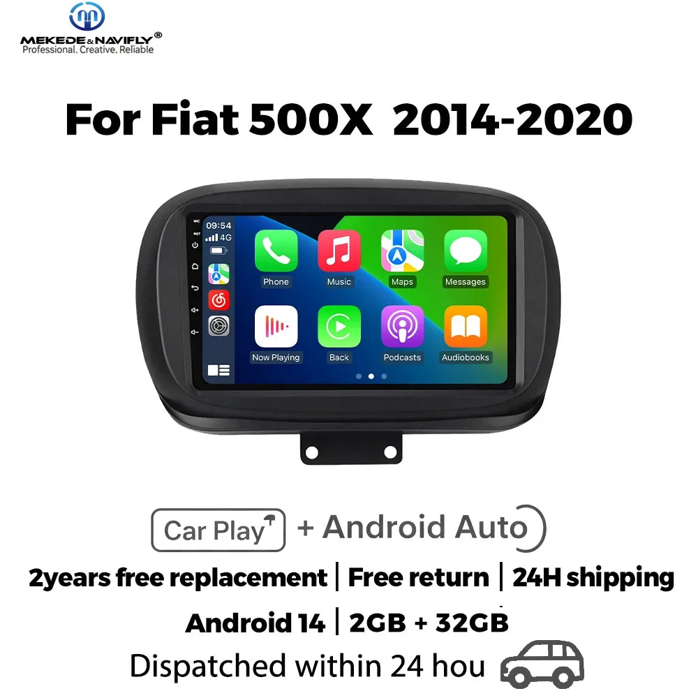 IPS touch screen 9 inch Car Radio For Fiat 500X 2014-2020 Carplay GPS Navigation Intellige