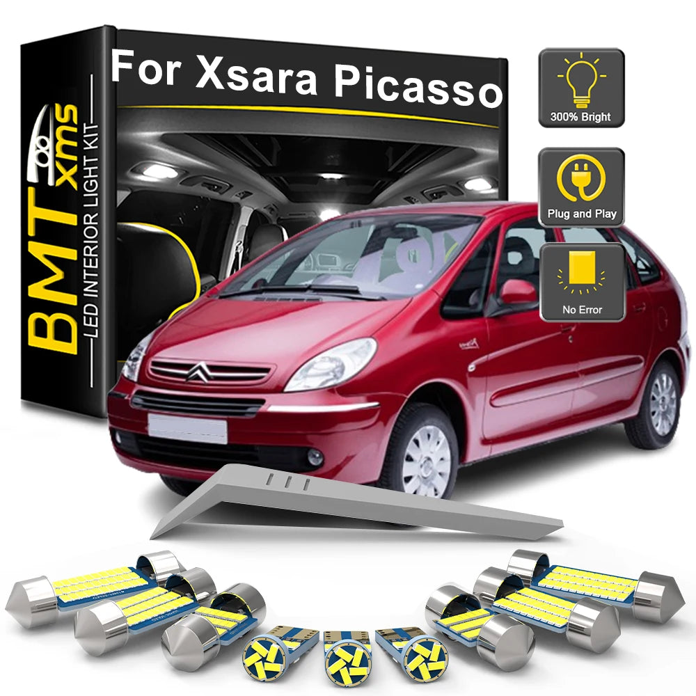 8-Piece LED Interior Light Kit for Citroen Xsara Picasso 2000-2005 - Canbus Dome Map Door Trunk Bulbs | AUTOKITSHOP