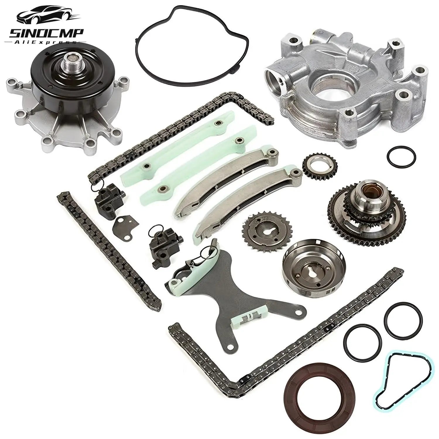 1Set Timing Chain Kit W/Water Pump Oil Pump 68003352AA 53021965AA 53021968AA For Dodge Jee
