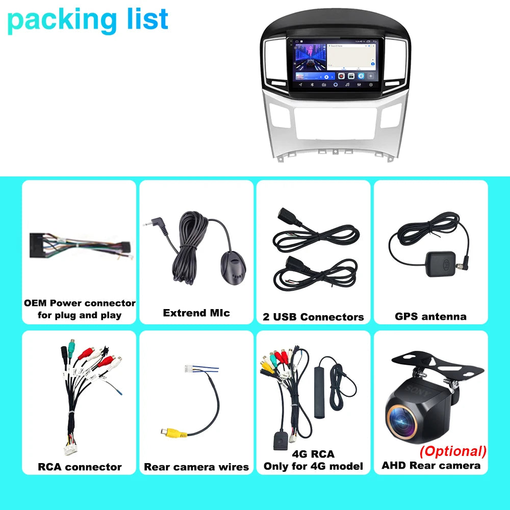 Android Auto For Hyundai H1 II 2 TQ 2015 - 2021 Car Radio Head Unit Multimedia Video Playe