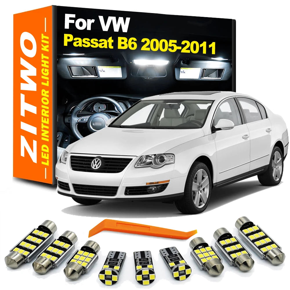 ZITWO Complete LED Interior Dome Map Door Light Kit For VW Volkswagen Passat B6 Sedan Variant 2005 2006 2007 2008 2009 2010 2011