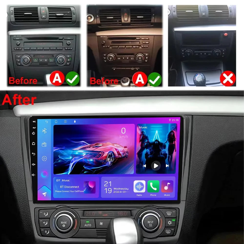 Android 16 Car Radio For Bmw 1 Series E81 E82 E87 E88 At 2004 - 2011 Multimedia Stereo Vid | AUTOKITSHOP