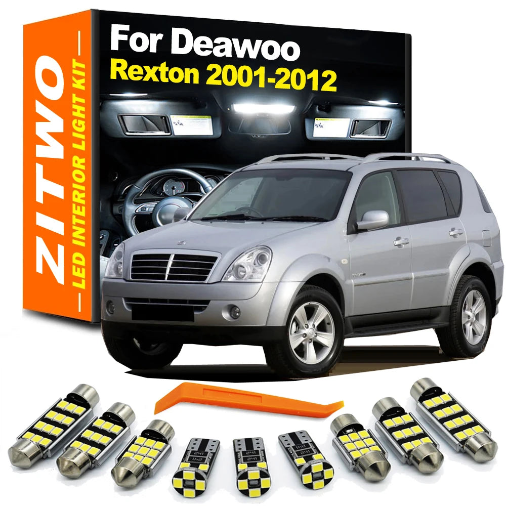 ZITWO LED Interior Dome Map Trunk Reading Light Bulb Kit For Daewoo Rexton 2001- 2007 2008 2009 2010 2011 2012 Car Accessories
