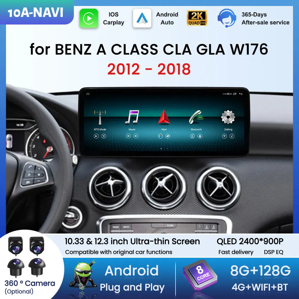 HD Touch Screen Car Multimedia Video Player for Benz A CLASS CLA GLA W176 2012 - 2018 Andr