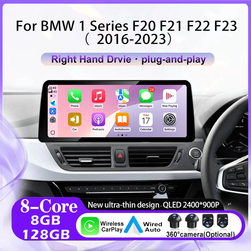 Android Auto Carplay For BMW 1 Series F20 F21 F22 F23 2016-2023 Car Radio Multimedia Video