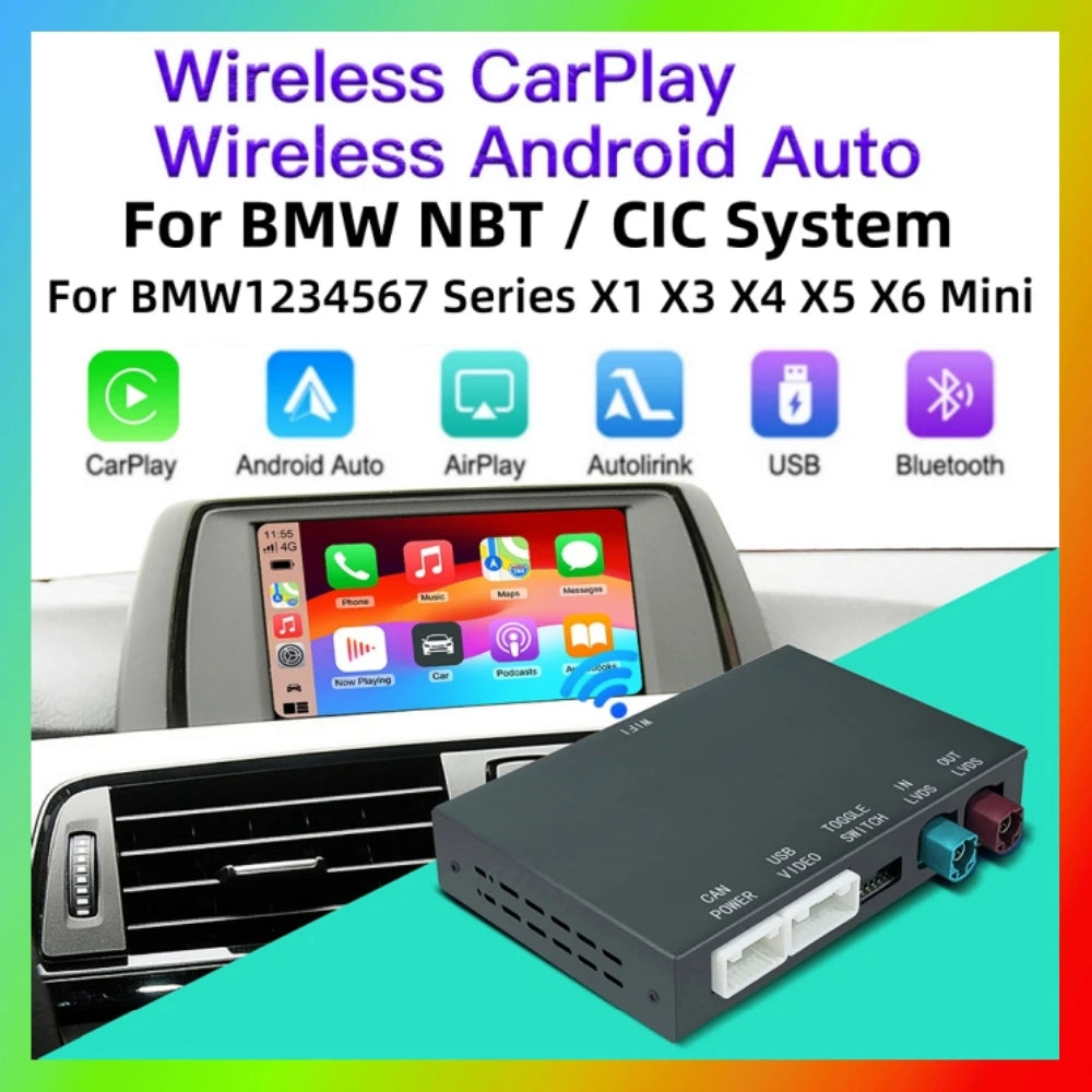Android Auto Car Multimedia Wireless For Apple CarPlay Decoder Box For BMW 1 2 3 4 5 6 7 S | AUTOKITSHOP