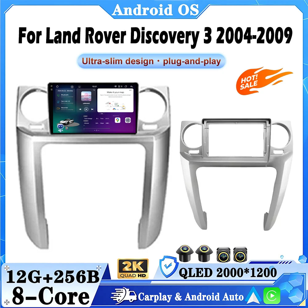 9 lnch For Land Rover Discovery 3 2004-2009 Car Video Radio QLED Screen Stereo Auto Multim