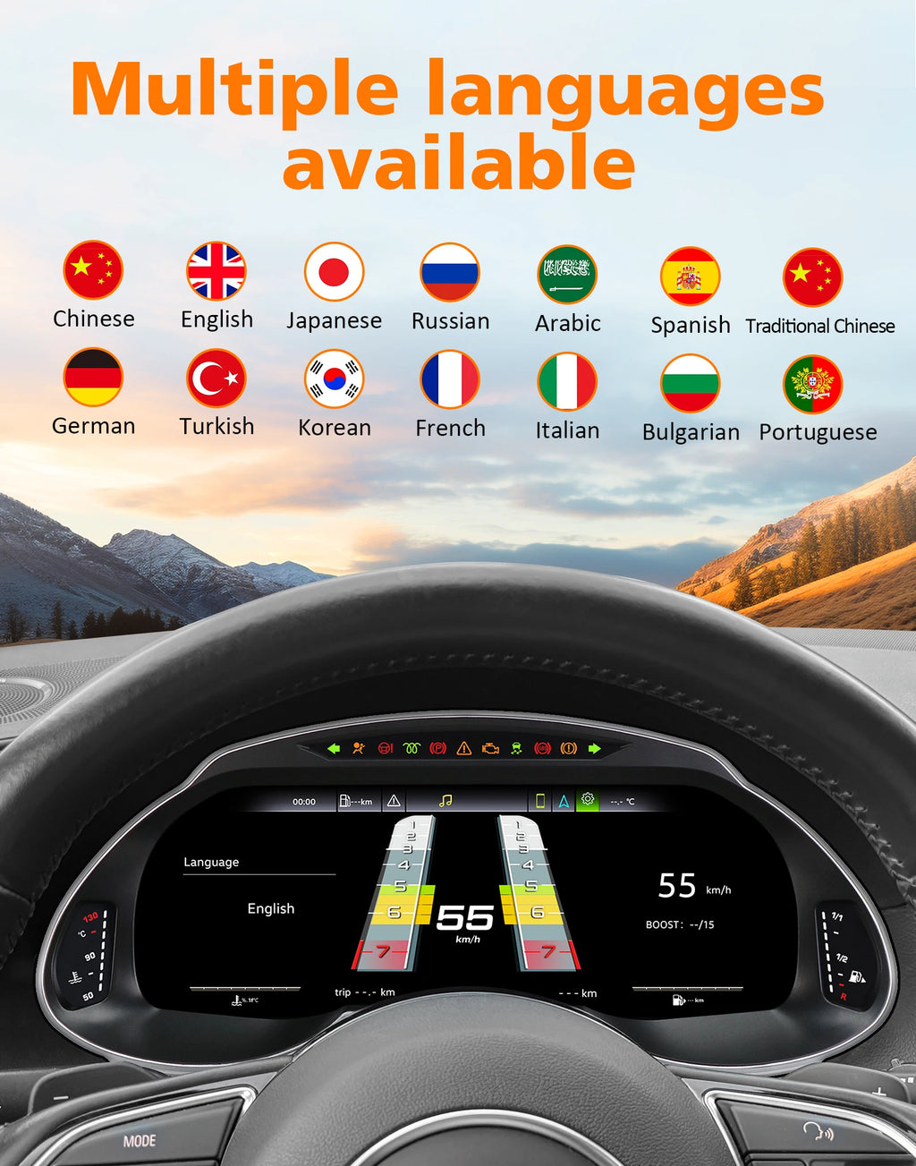 1920*720 Car Diqital Instrument Cluster For AUDI Q5 2009 - 2018 Dashboard Display Virtual