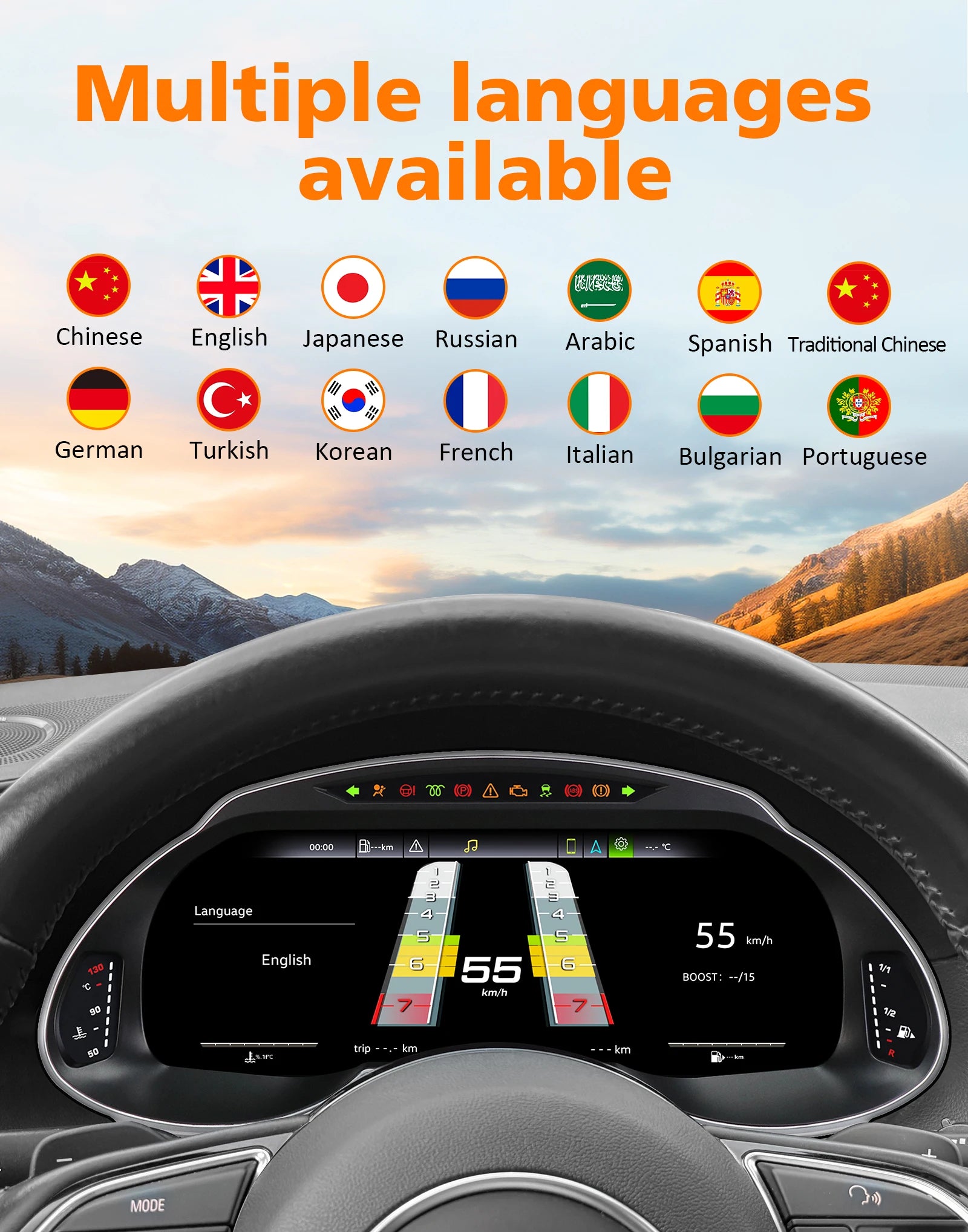 1920*720 Car Diqital Instrument Cluster For AUDI Q5 2009 - 2018 Dashboard Display Virtual